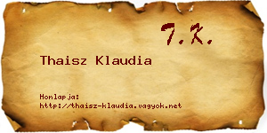 Thaisz Klaudia névjegykártya